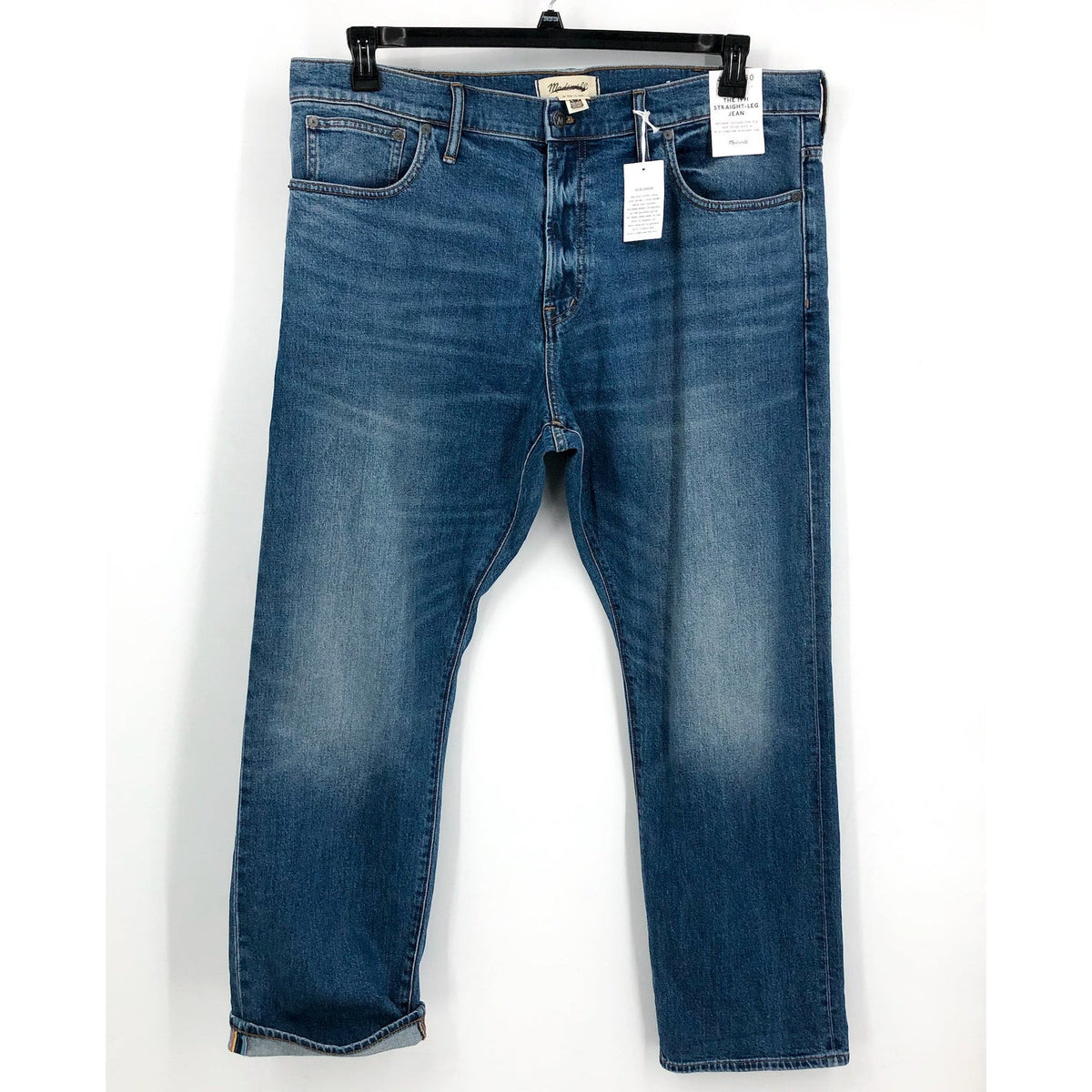MADEWELL Men's 1991 Selvedge Jeans 40x30 Blue Norwood Straight Leg NK926 NWT