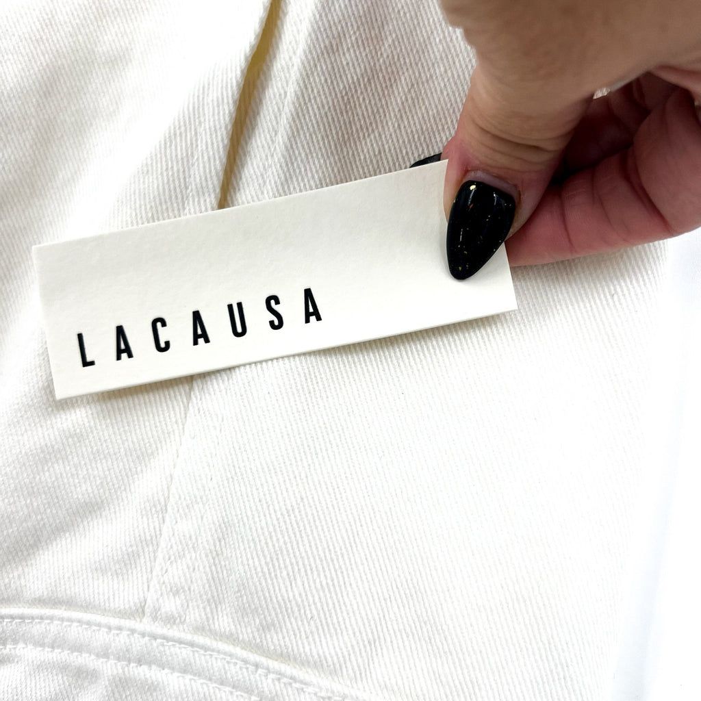 LACAUSA Women's Diego Cargo Trouser Jeans Size 8 Parchment White High Rise NWT