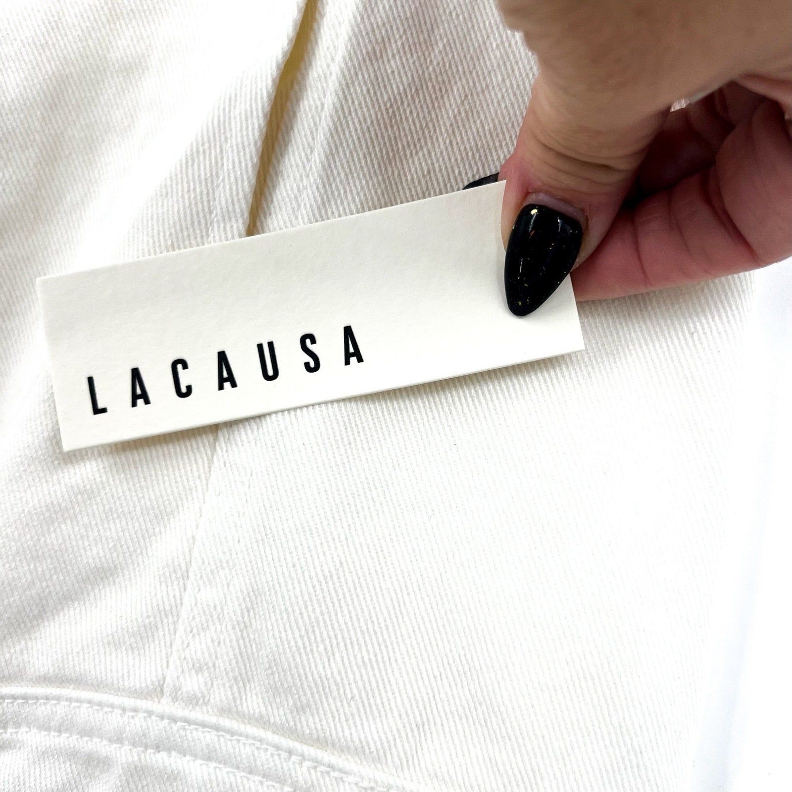 LACAUSA Women's Diego Cargo Trouser Jeans Size 8 Parchment White High Rise NWT