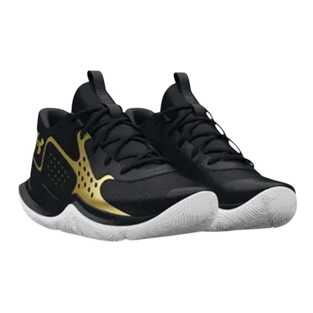 Under Armour Boys GS Jet '23 Basketball Athletic Shoes 4 Youth Black Gold NWOB