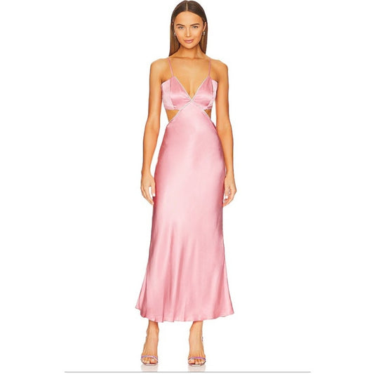 BARDOT Women's Rome Diamonte Slip Dress XXL Blush Pink NWT