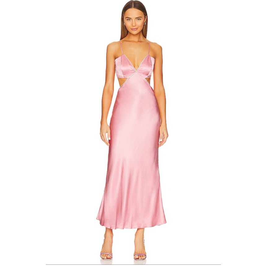 BARDOT Women's Rome Diamonte Slip Dress XXL Size 12 Blush Pink NWT