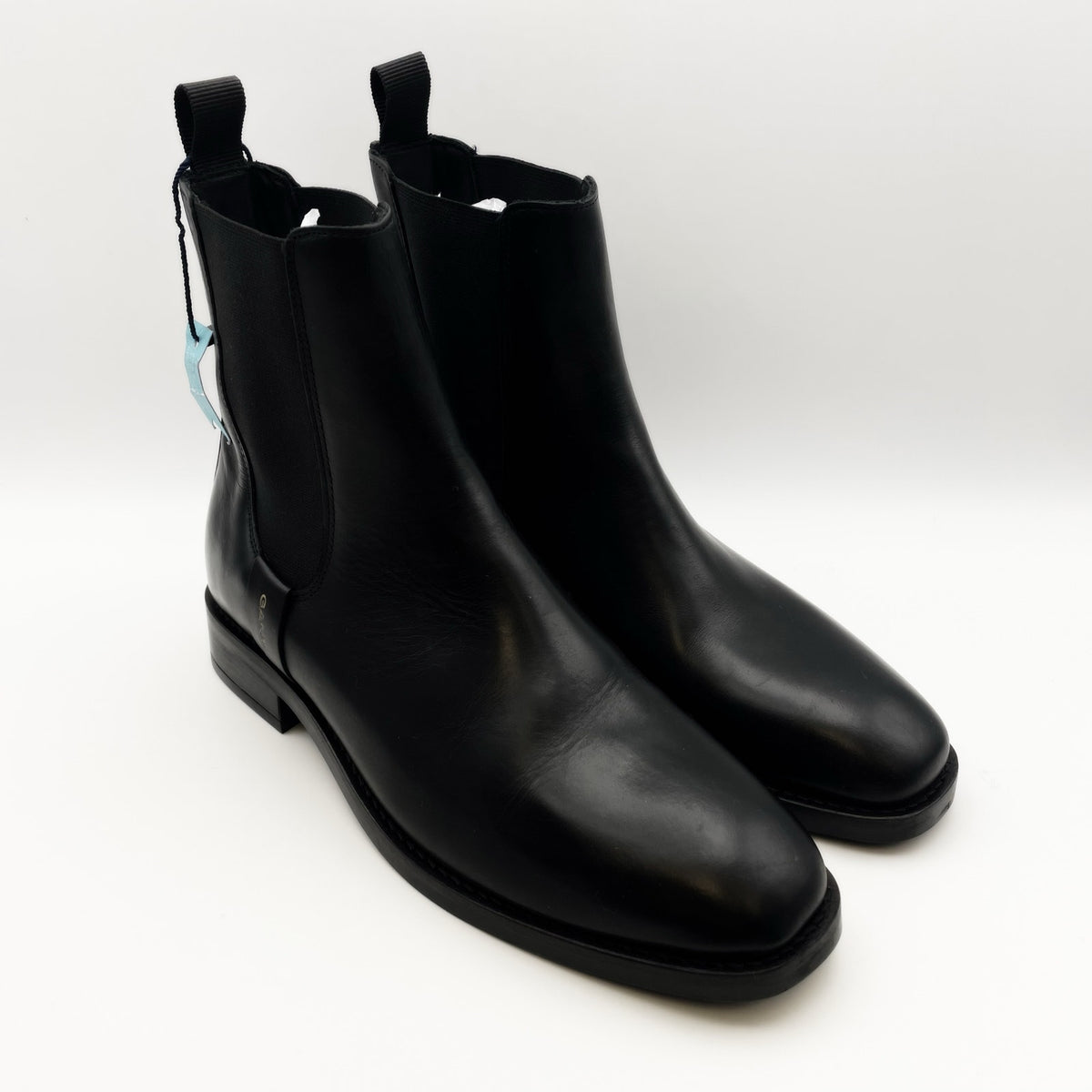 Gant Women's Fayy Chelsea Boots Size 7.5 EU 39 Black Leather Pull-On NWOB