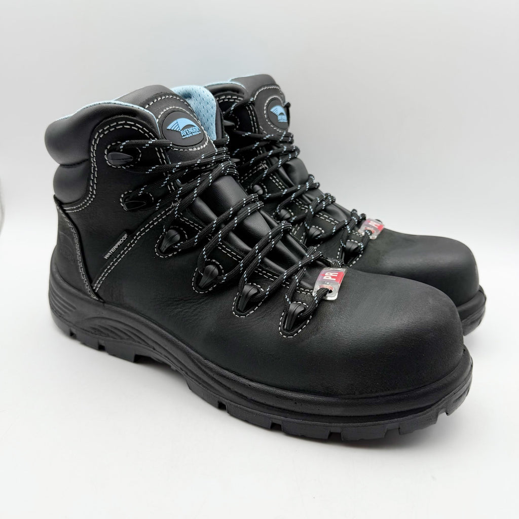 Avenger Womens Framer A7127 CT Work Boots Size 9 B Black Leather Waterproof NIB