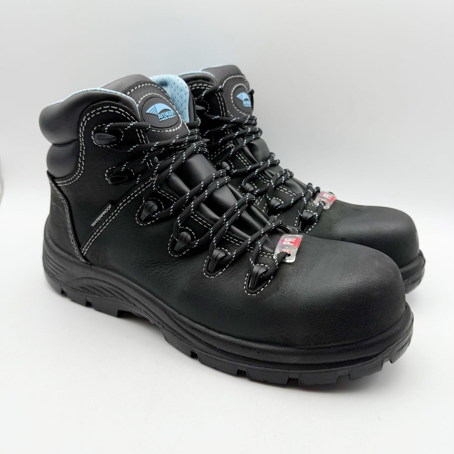 Avenger Women Framer A7127 CT Work Boot US 9 B Black Blue Leather Waterproof NIB