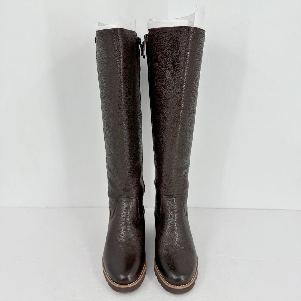 VIONIC Womens Ashland High Shaft Boots US 6.5 WIDE Brown Leather NWOB