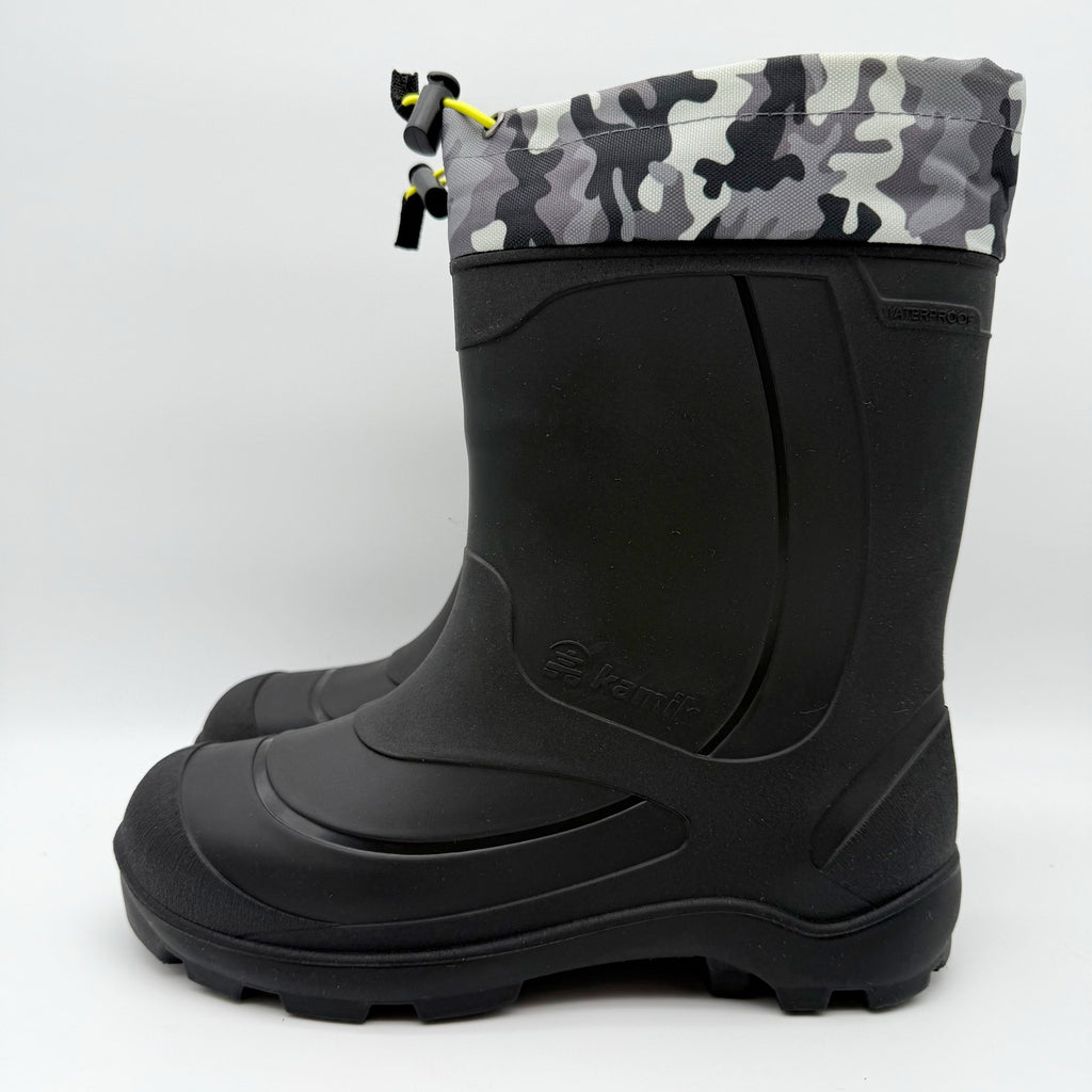 Kamik Kids Snobuster 2 Winter Boots US 6 EU 38 Grey Camo Waterproof NIB