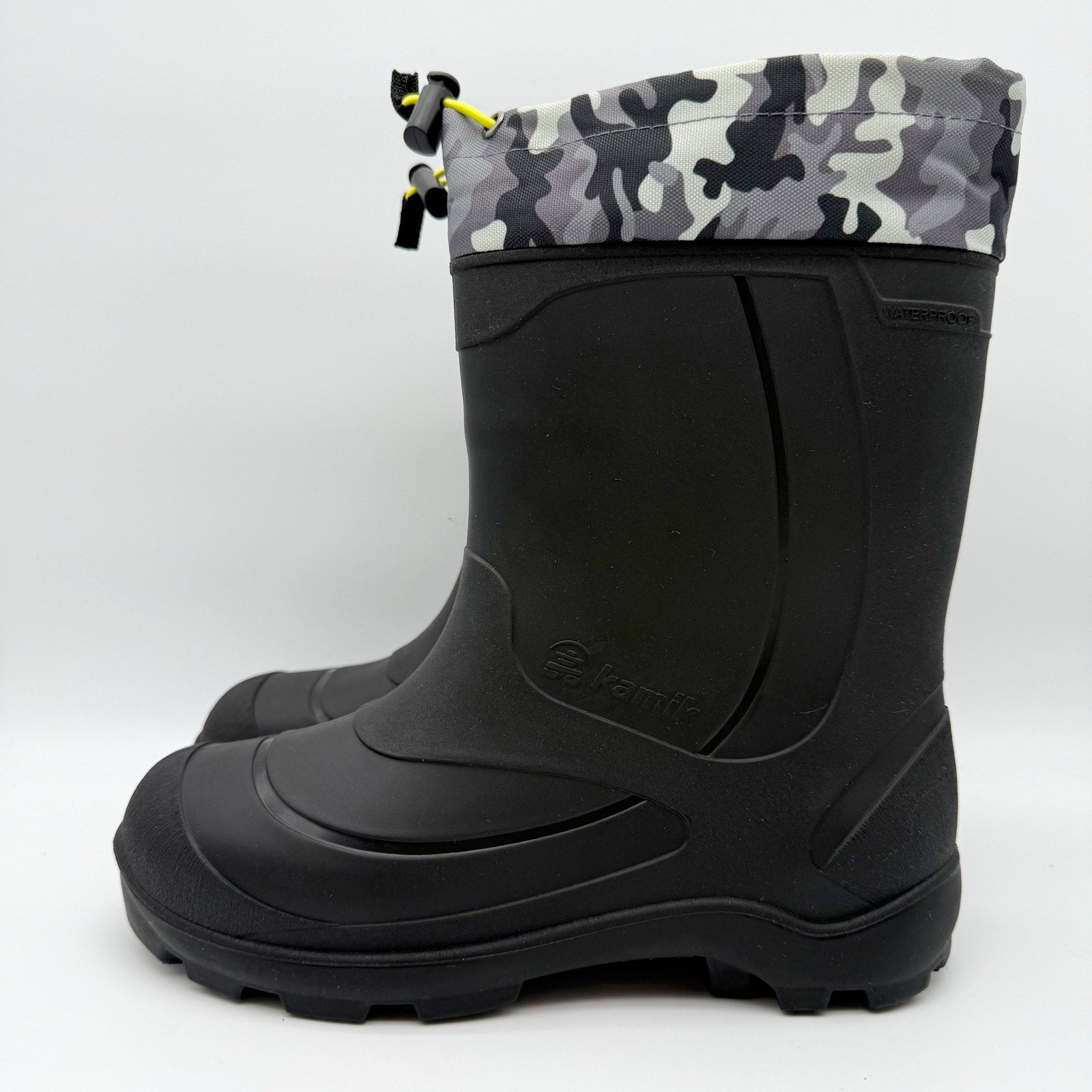 Kamik Kids Snobuster 2 Winter Boots US 6 EU 38 Grey Camo Waterproof NIB