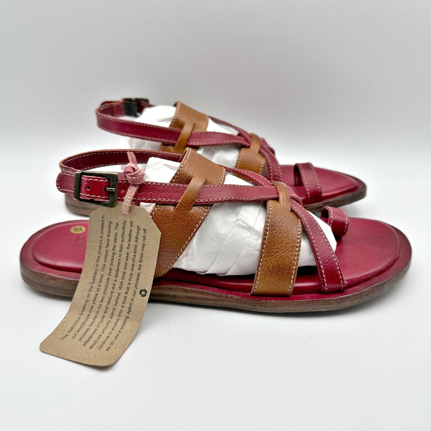 Bedstu Womens Manati II Sandal US 8 EU 38 Brown Red Leather NIB