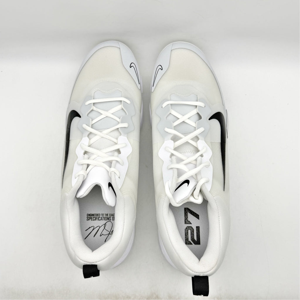 Nike Force Zoom Trout 9 Pro Low Metal Baseball Cleats Mens 14 White FB2907 NWOB