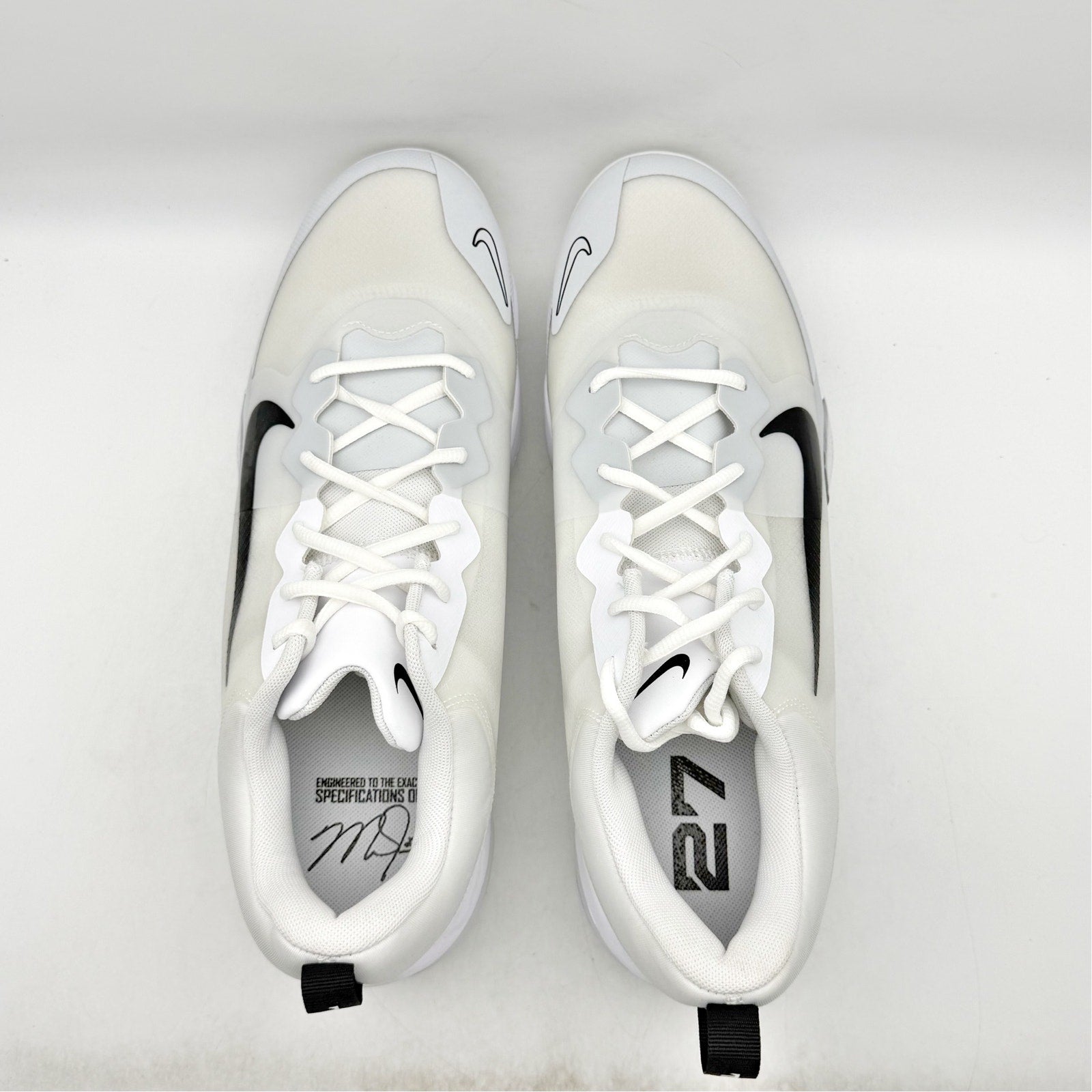 Nike Force Zoom Trout 9 Pro Low Metal Baseball Cleats Mens 14 White FB2907 NWOB