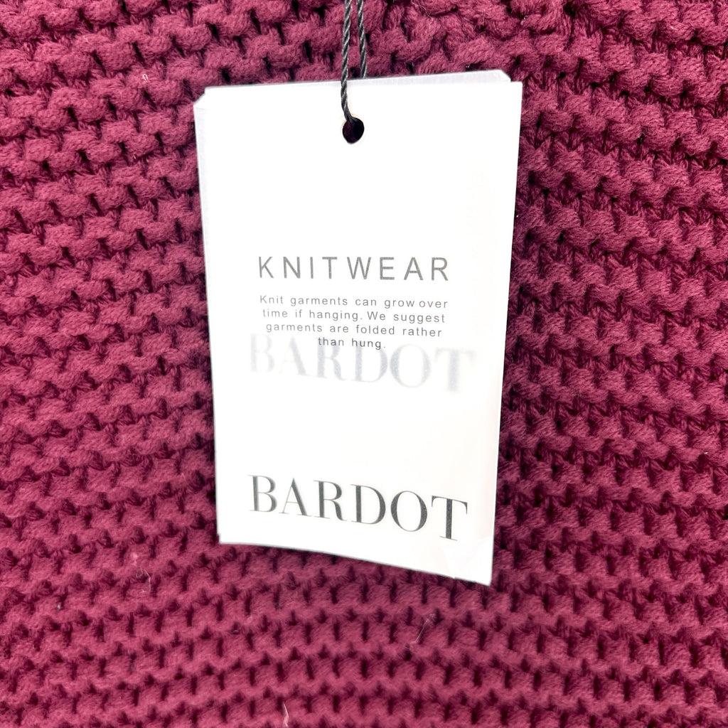 BARDOT Women's Bell Knit Sweater Dress Size 8 Burgundy Red Long Sleeve NWT