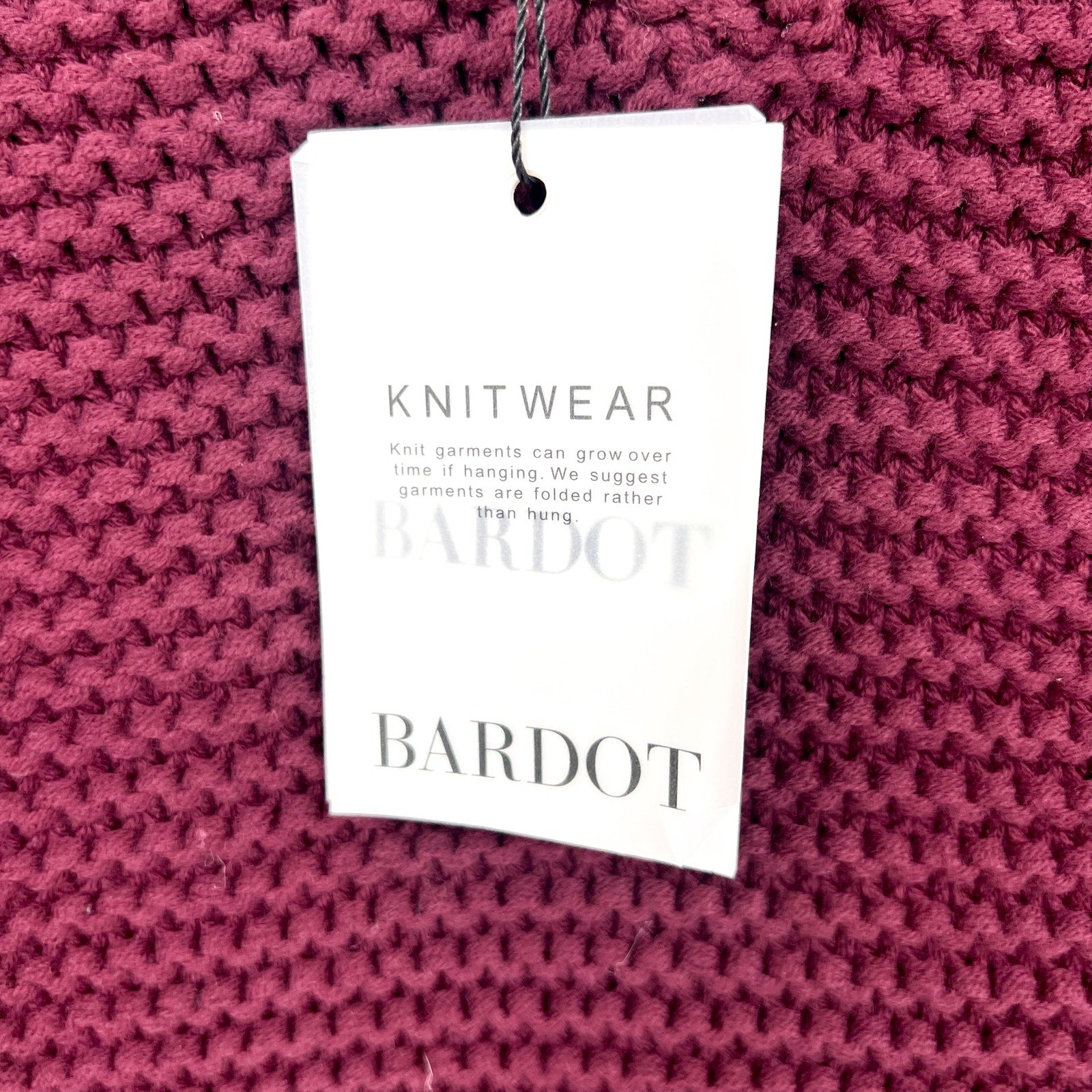 BARDOT Women's Bell Knit Sweater Dress Size 8 Burgundy Red Long Sleeve NWT