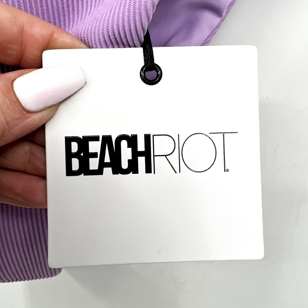 BEACH RIOT Heidi Bikini Bottom Medium Purple Sublime Spring High Waisted NWT