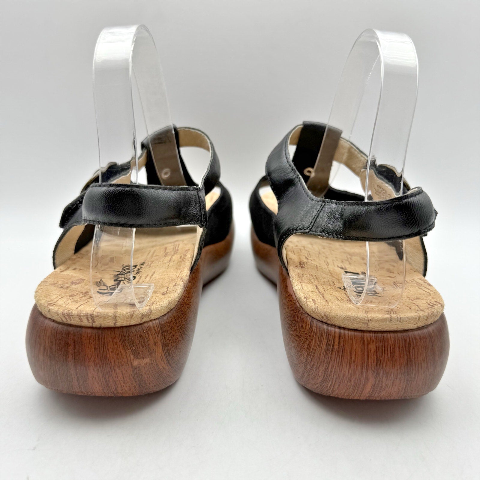 Alegria Womens Betsie Stretch Sandals EU 42 US 11.5-12 Black Leather NWOB