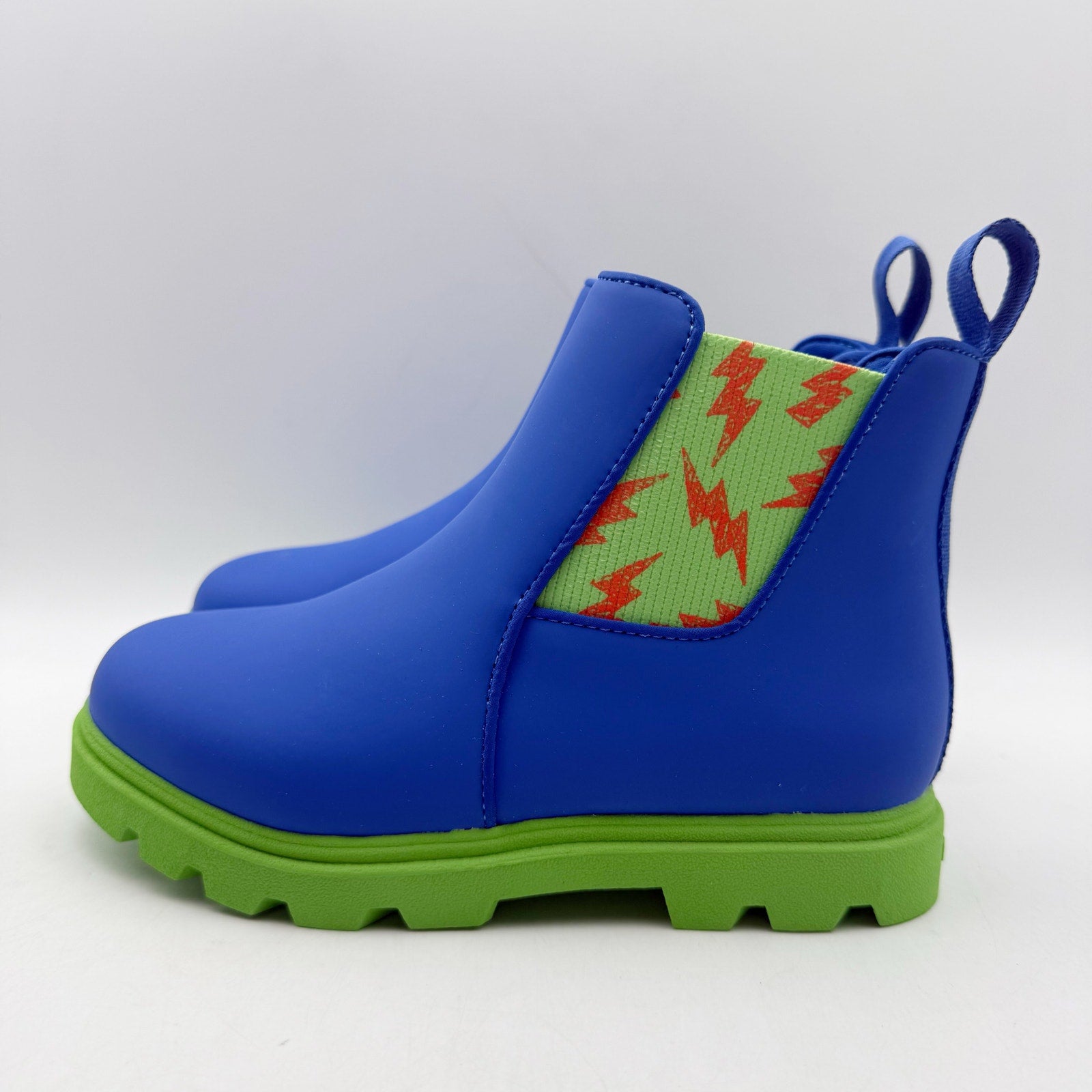 Native Boys Kensington Treklite Bloom Boots US 1 Blue Green Lightning Bolts NIB