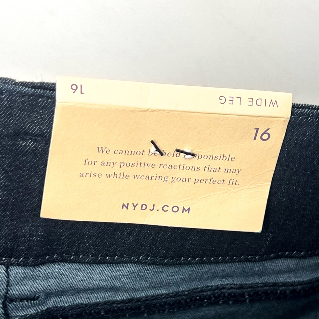 NYDJ Women's Mona Wide Leg Ankle Trouser Jeans Size 16 Deep Blue Rinse NWT