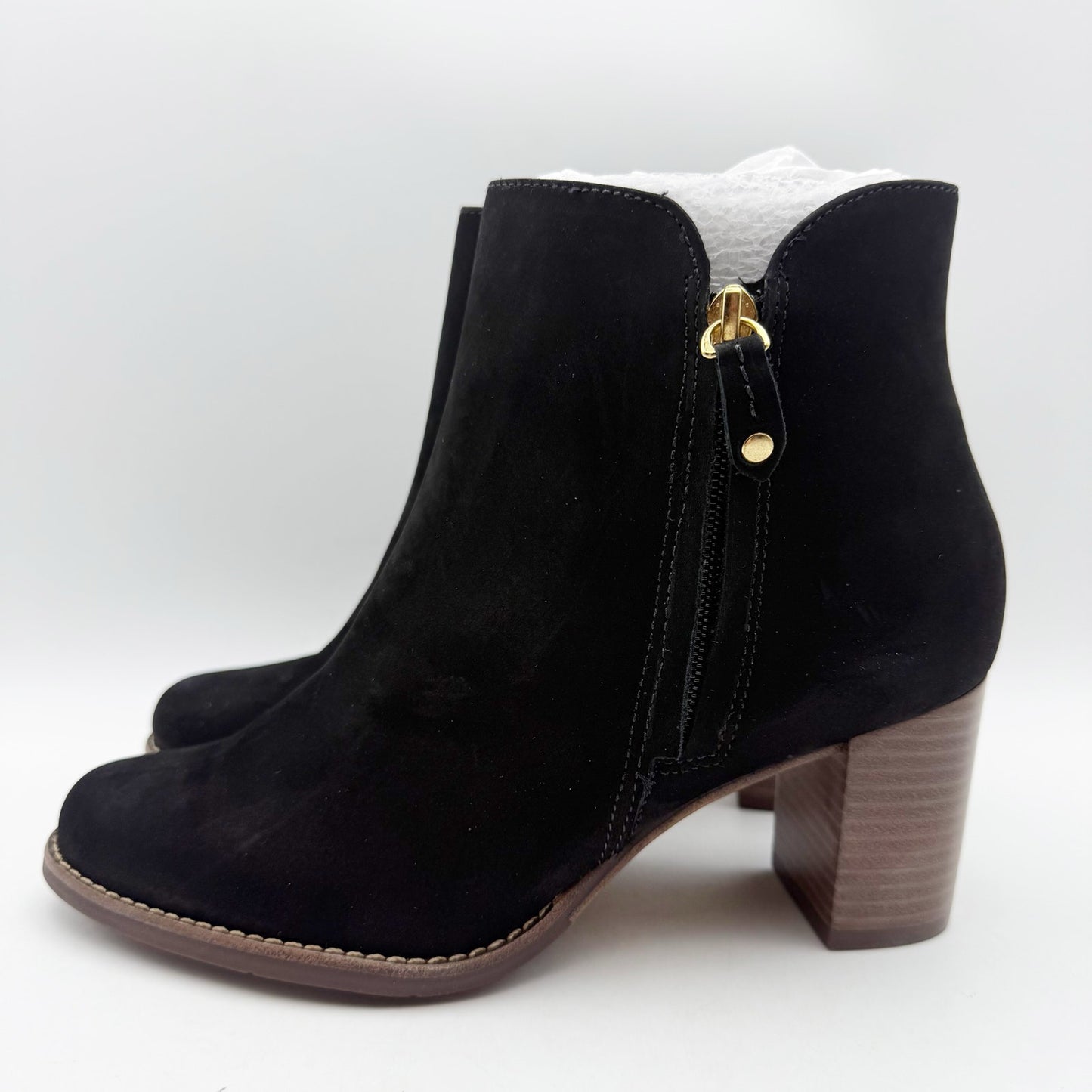 Marc Joseph New York Womens Grand Central Ankle Bootie US 7 M Black Nubuck NWOB