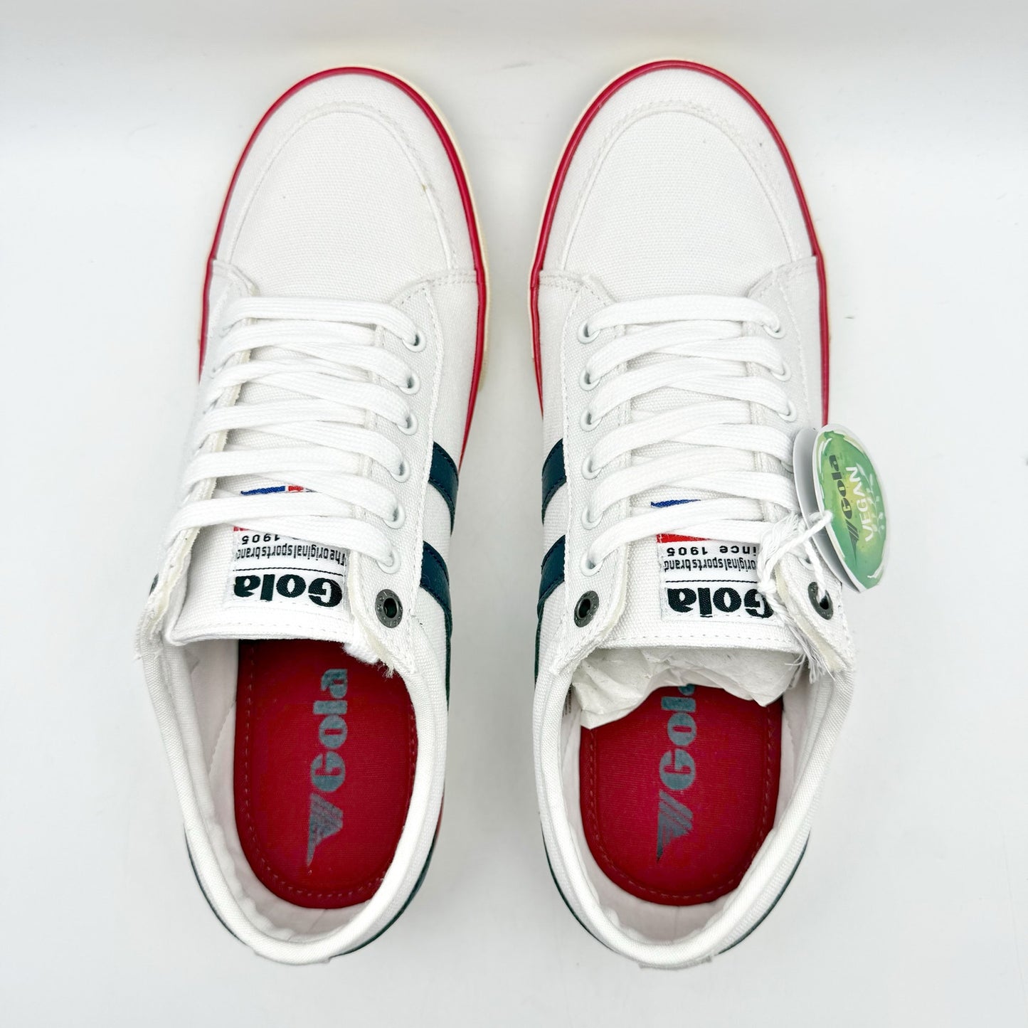 Gola Mens Comet Sneakers EU 43 US 10 White Navy Red Canvas NIB