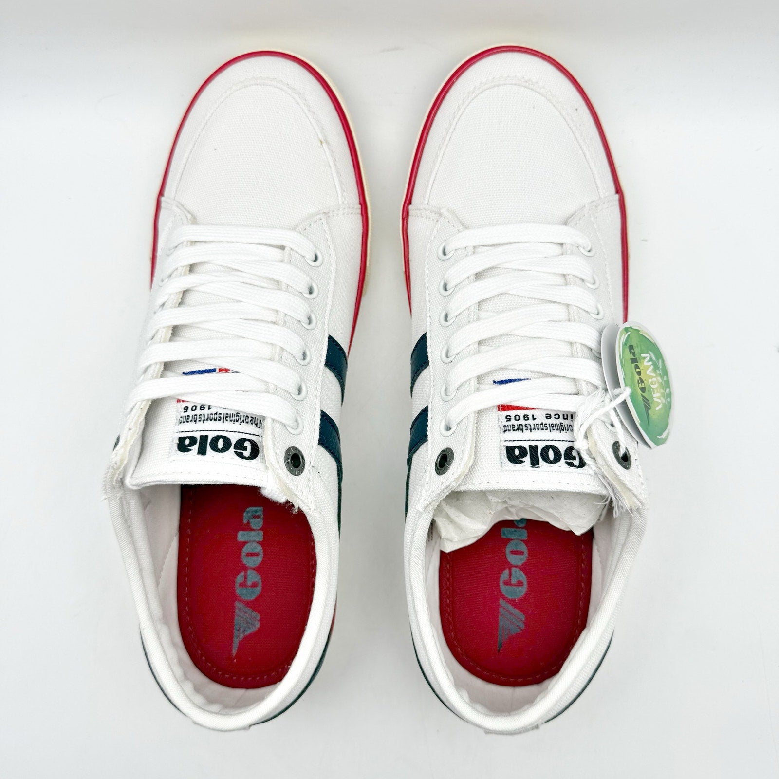 Gola Mens Comet Sneakers EU 43 US 10 White Navy Red Canvas NIB