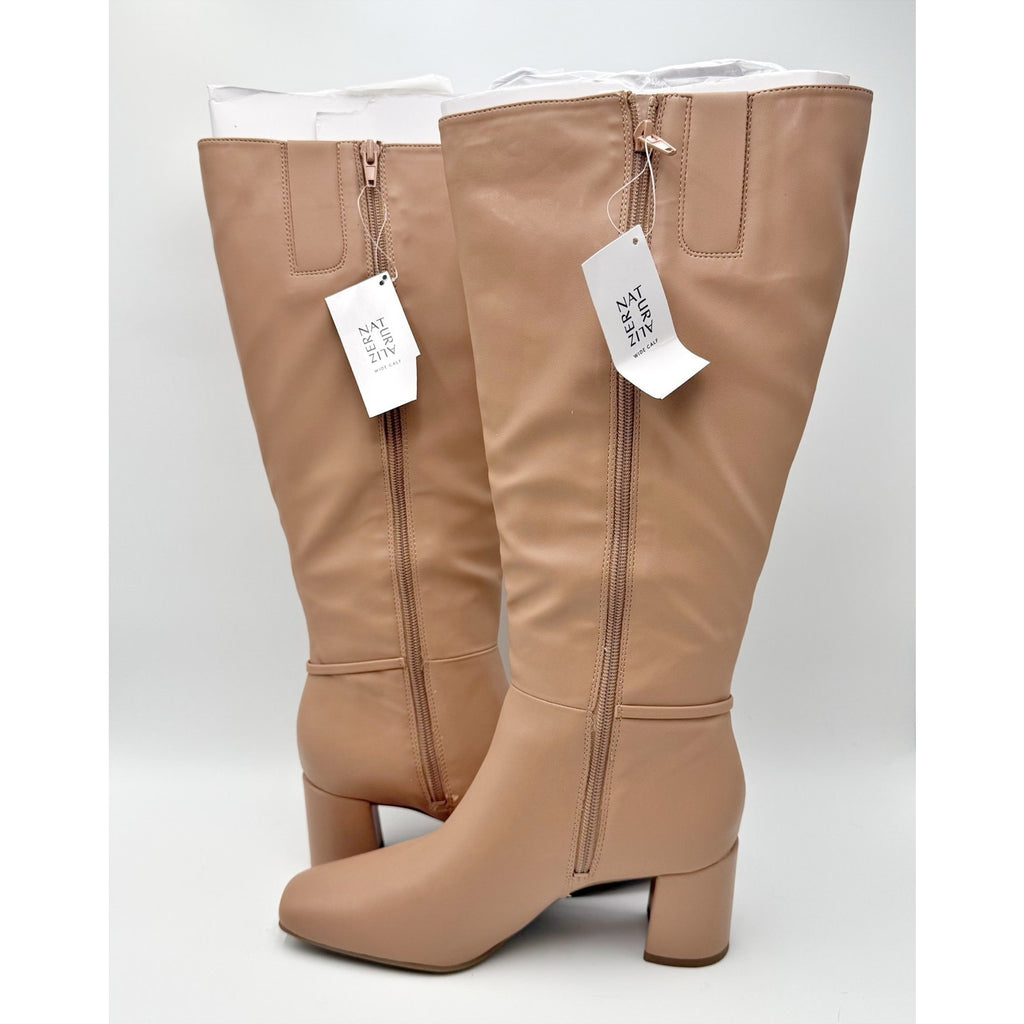 T5111. Naturalizer- WOMENS 8M WIDE CALF- Waylon Knee High Boots Beige Taupe NIB