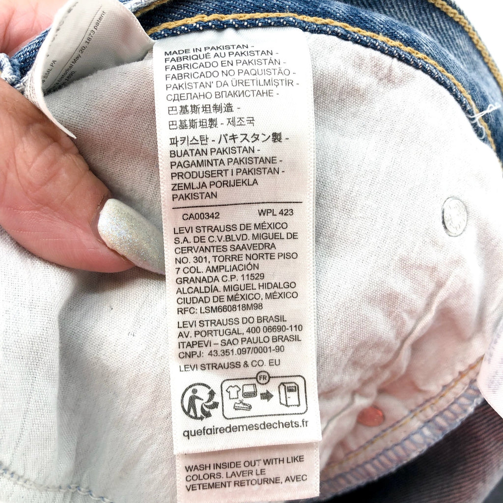 LEVI'S Womens Dad Straight Jeans 31x30 US 12 Blue Far and Wide NWT 79770-0019