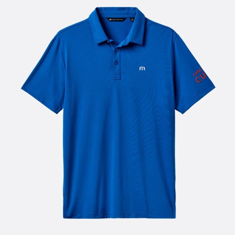 TRAVIS MATHEW Men's Chicago Cubs Club Rules Polo Shirt Small Classic Blue NWT