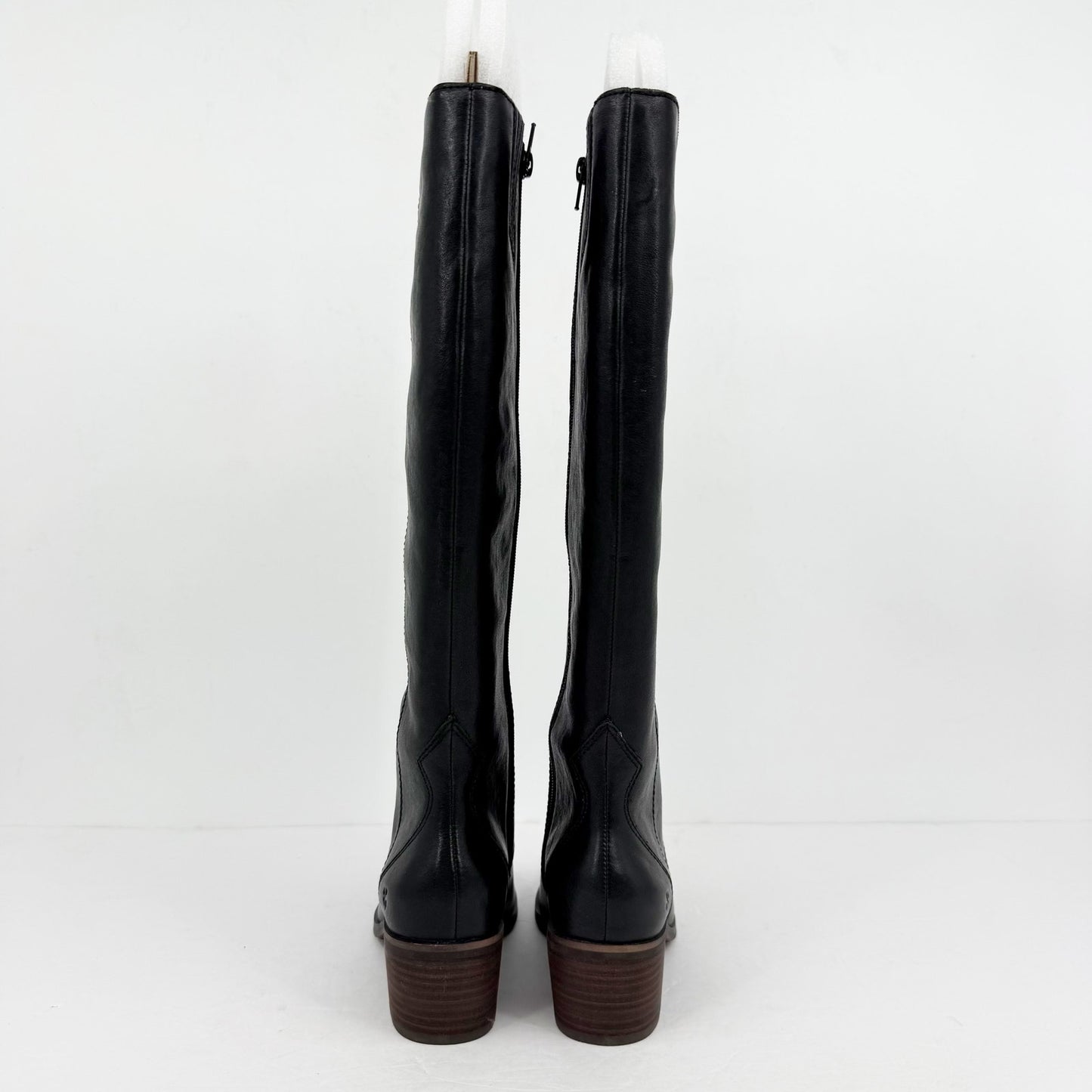 Lucky Brand Womens Cashlin Heeled Knee High Boots US 6.5 M Black Leather NIB