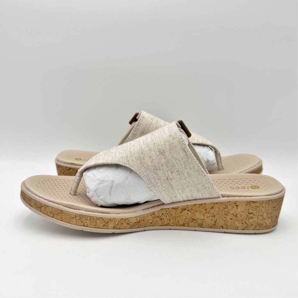Bzees Womens Bay Wedge Sandals US 10 M EU 41 Beige Tan NIB