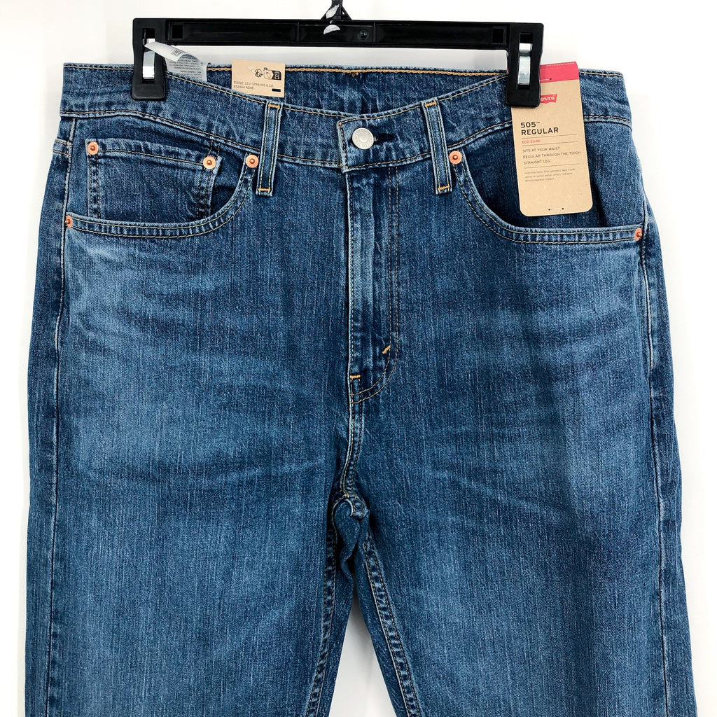 LEVI'S Men's 505 Regular Fit Jeans 34x34 Medium Blue Fremont NWT 00505-2217