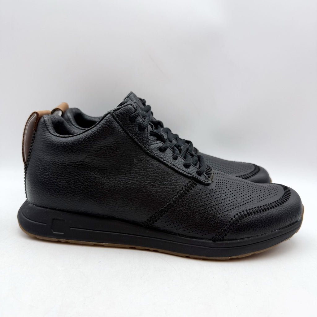 YORK Athletics Womens The Henry Mid Trainer Sneakers US 8 Black Leather NIB