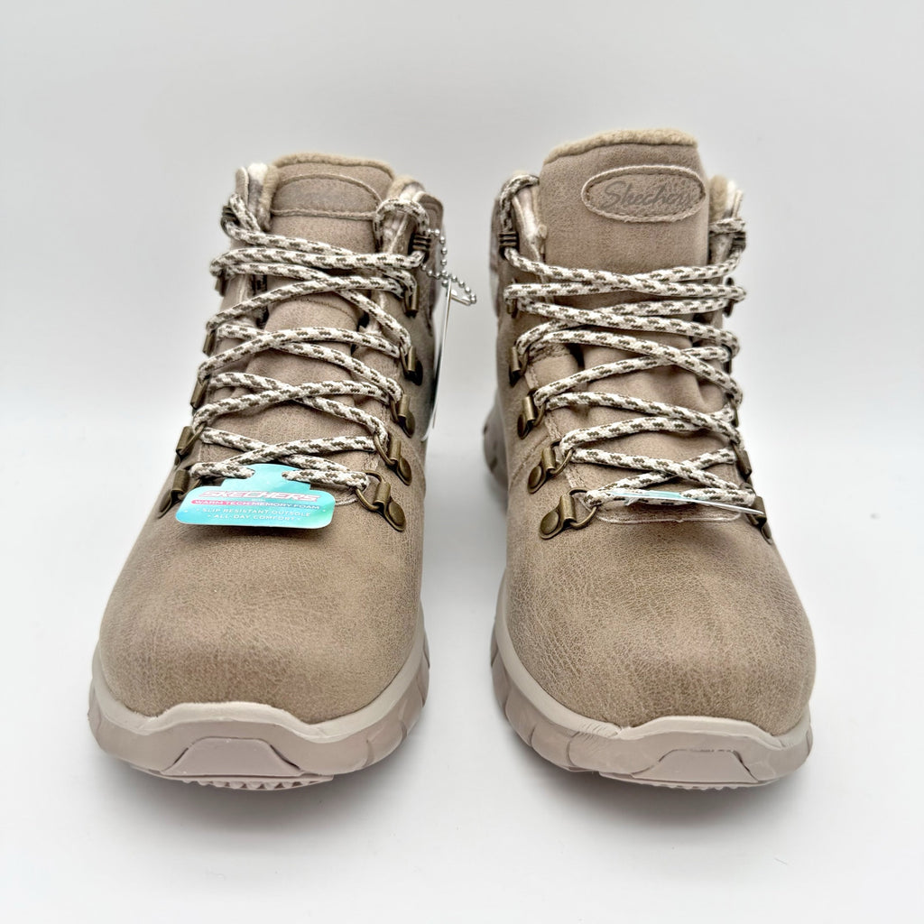 Skechers Womens Synergy Hiking Boot US 5.5 EU 35.5 Taupe Water Repellent NIB