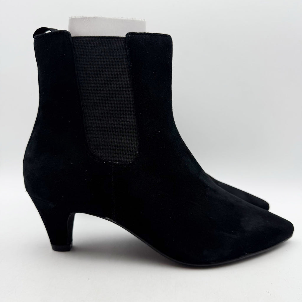 Dune London Womens Obvious Ankle Bootie EU 40 US 10 Black Suede NIB