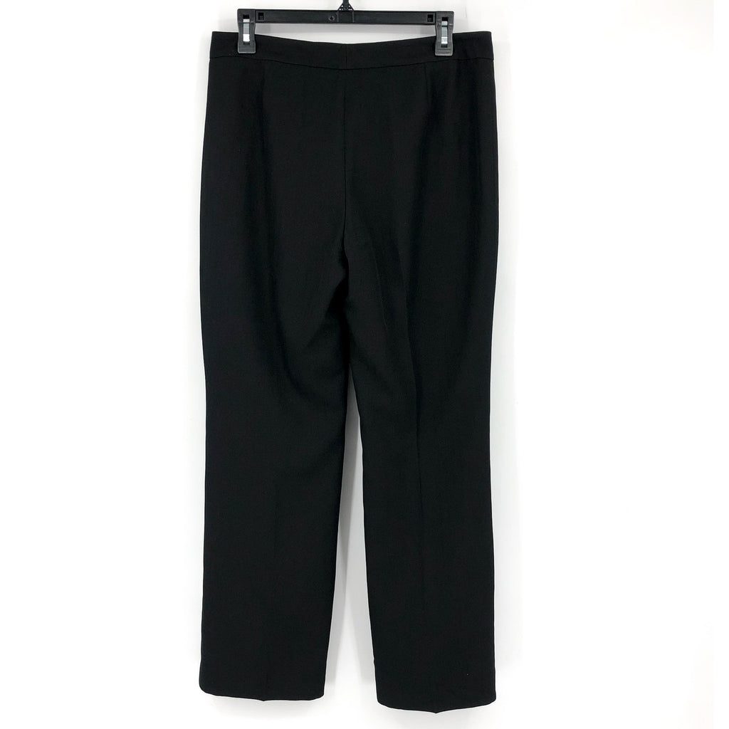LE SUIT Women's Kate Straight Leg Dress Pants Size 6 Petite Black Flat Front NWT