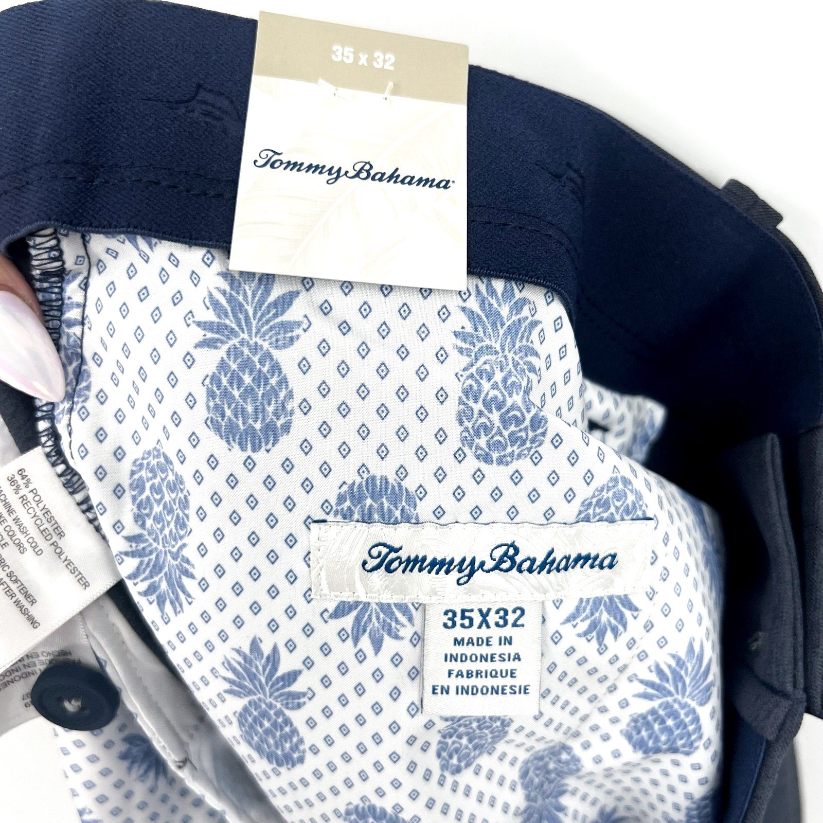 TOMMY BAHAMA Men's On Par Pants 35 x 32 Belmond Blue Golf Performance NWT