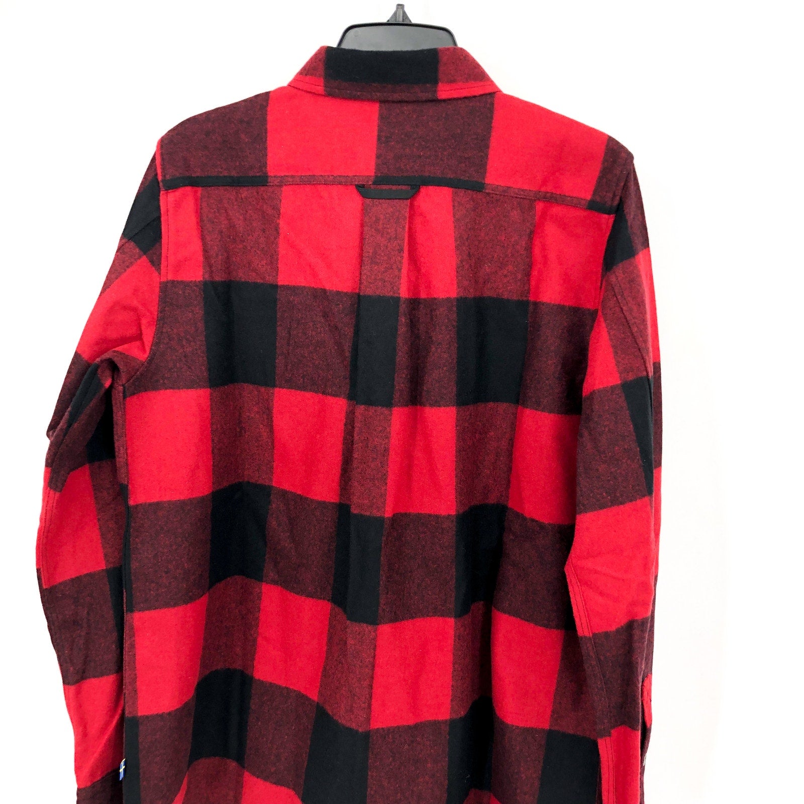 FJALLRAVEN Womens Canada Plaid Shirt Large Red Black Shacket Wool NWT