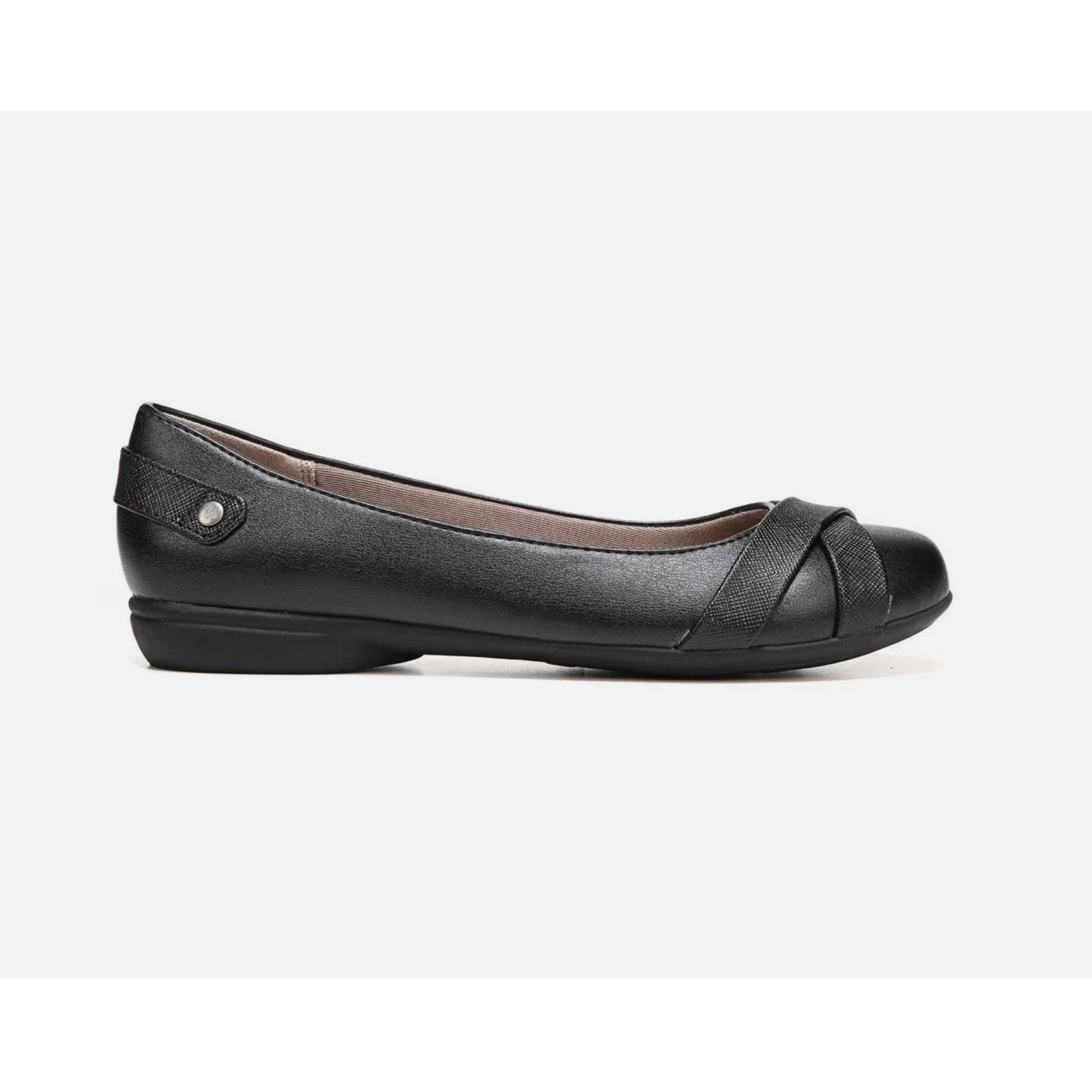 LifeStride Womens Adalene Flats US 6 Wide EU 36 Black Vegan Leather NWOB