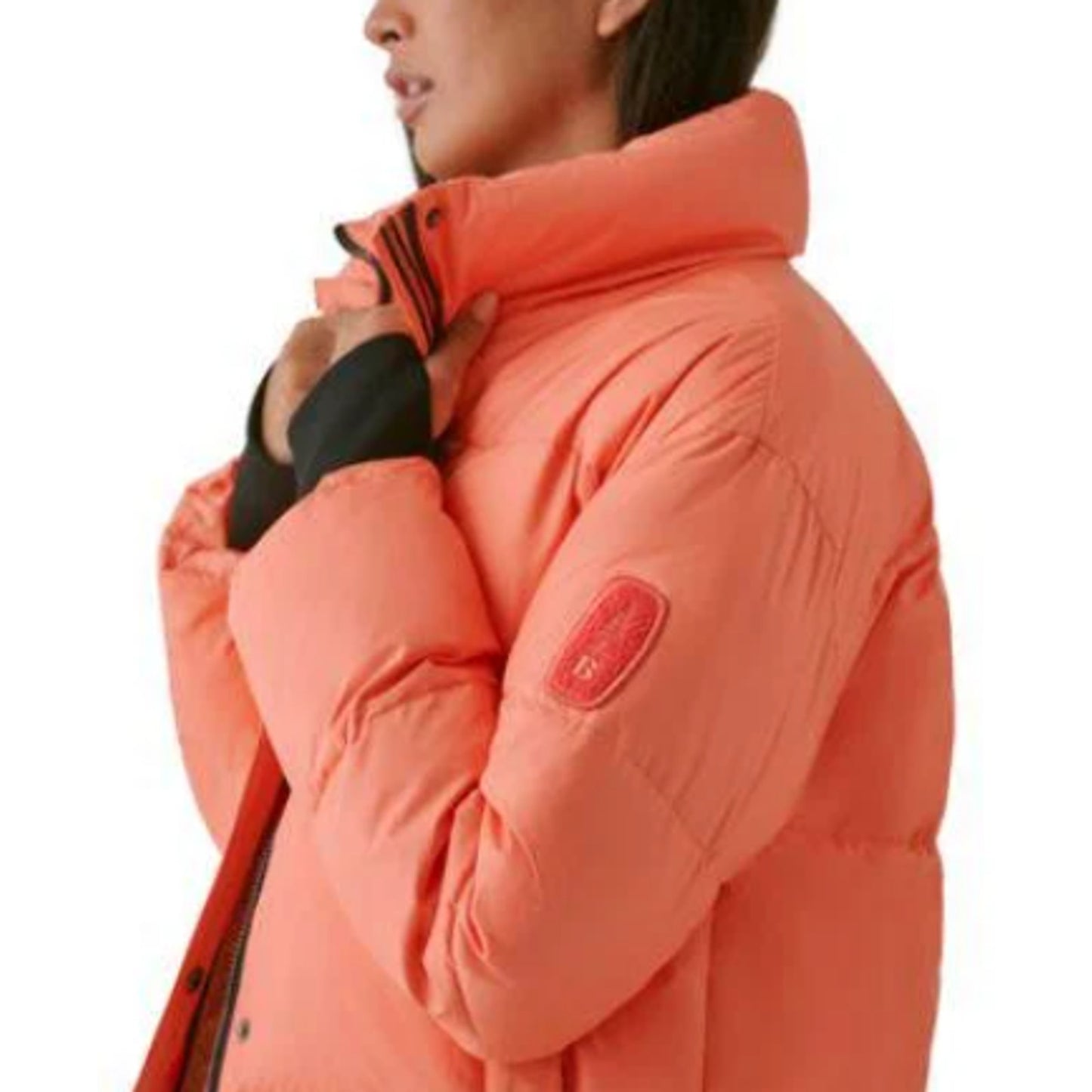 BASS OUTDOOR Women's Discovery Puffer Jacket XS Orange Living Coral Full Zip NWT