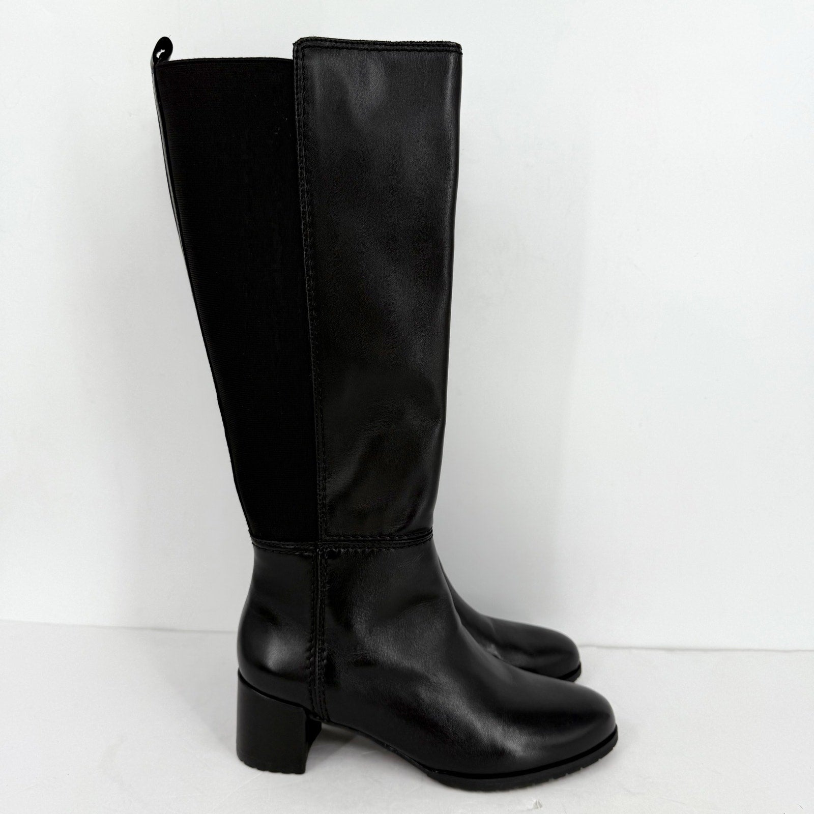 Naturalizer Women Brent Knee High Boot US 9 M Black Leather Weatherproof NIB