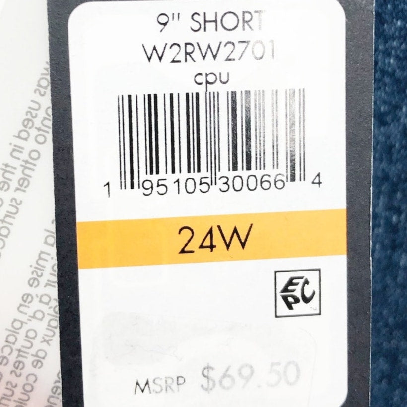 TOMMY HILFIGER Women's TH Flex Denim Shorts 24W Blue Cuffed 9" Inseam Cuffed NWT