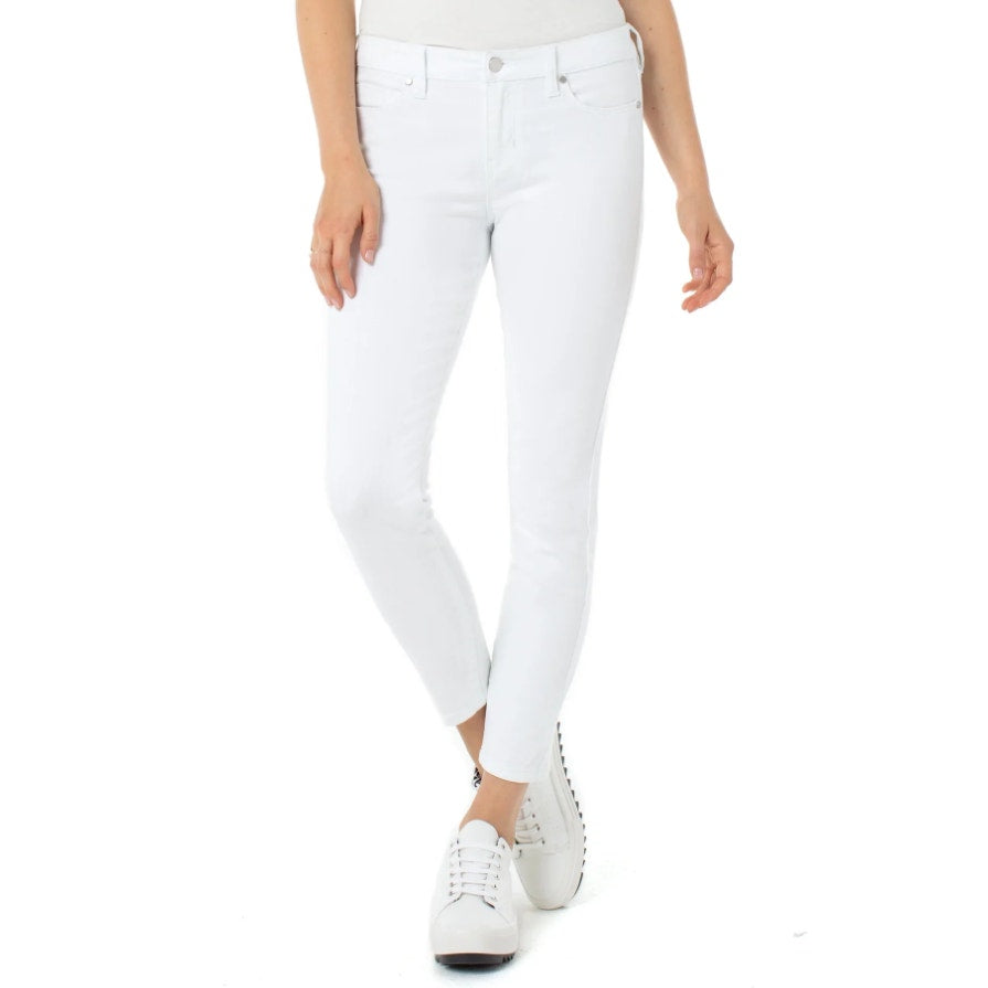 LIVERPOOL Abby Skinny Ankle Jeans Size 14 Bright White Mid Rise Stretch NWT