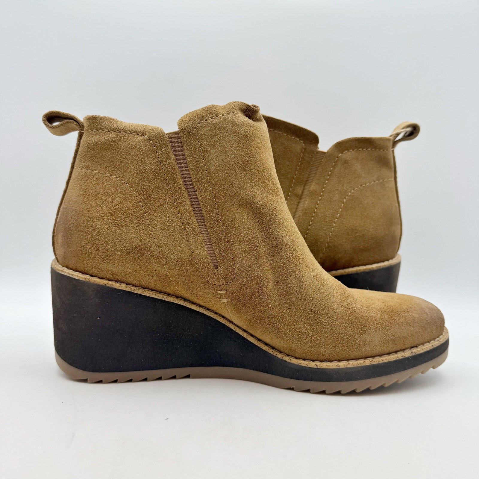 Sofft Womens Emeree Boots US 10 EU 41 Brown Suede Leather Wedge Heel NWOB