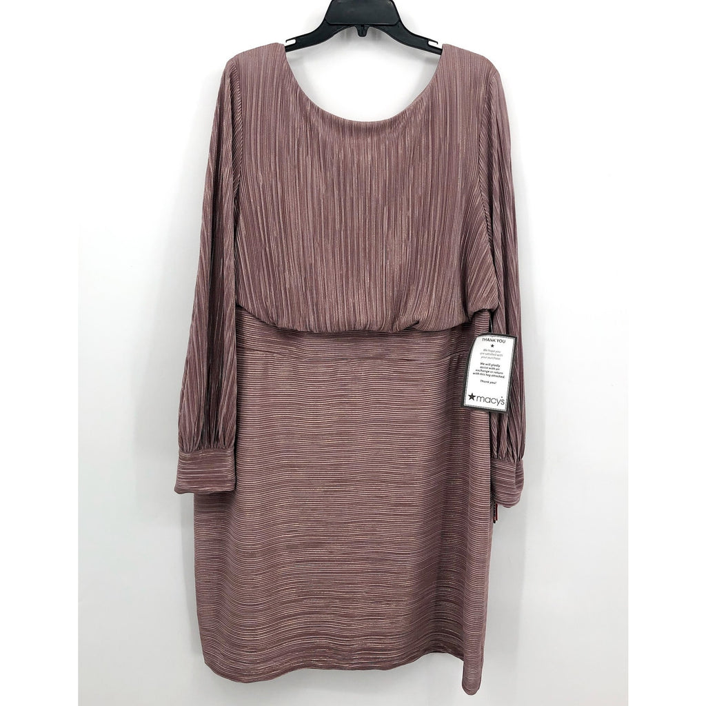 NIGHTWAY Women's Blouson Dress Size 18W Pink Rose Gold Long Sleeve NWT