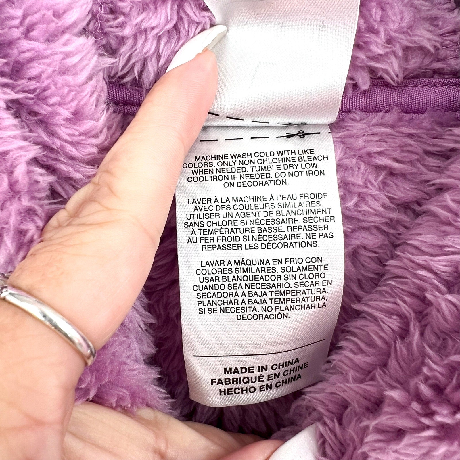 ADIDAS Girls Cozy Sherpa Hood Pullover Sweatshirt Large Purple Fuzzy NWT