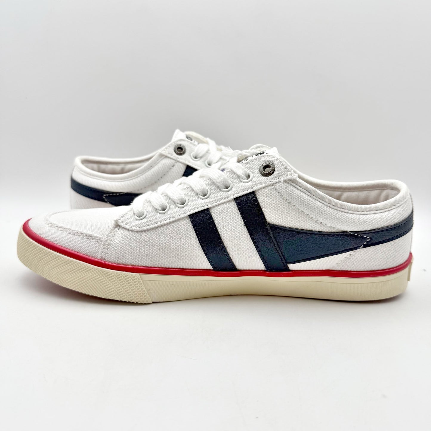 Gola Mens Comet Sneakers EU 43 US 10 White Navy Red Canvas NIB