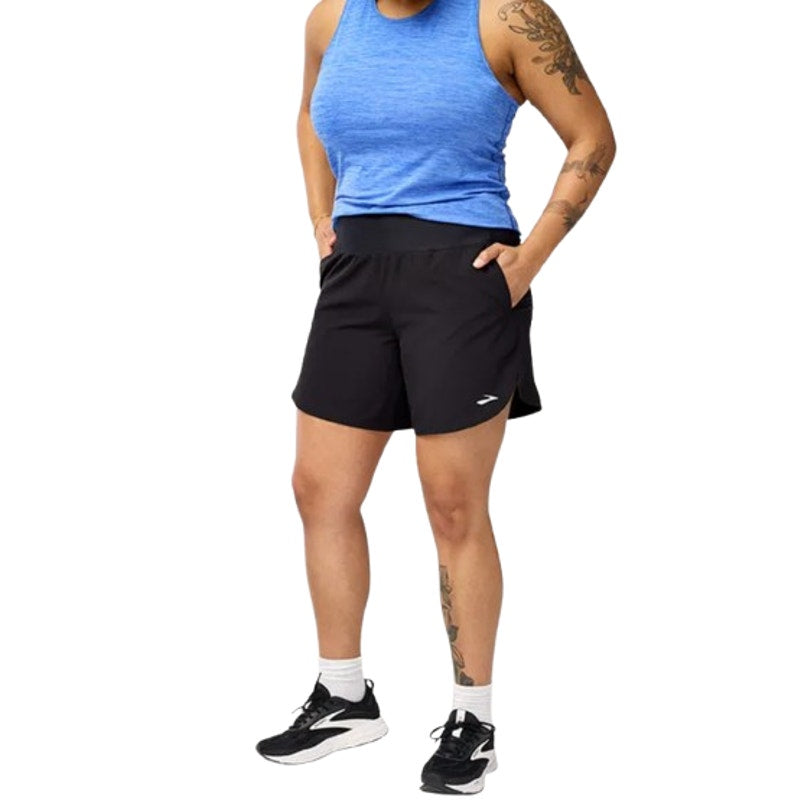 BROOKS Women's Chaser 7" Running Shorts 2.0 Medium Black Athletic NWT