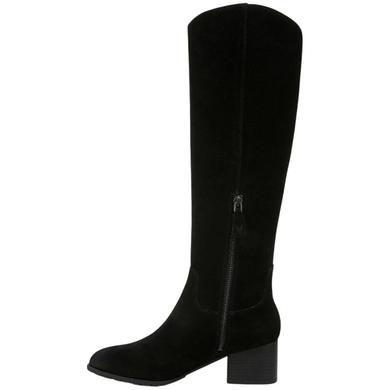 Vionic Women Bixby Knee High Boot 8.5 Wide WC Black Suede Water Repellent NWOB