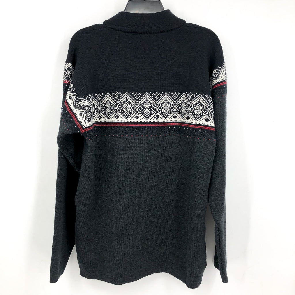 DALE OF NORWAY Moritz Merino Wool Sweater Large Black Raspberry NWT
