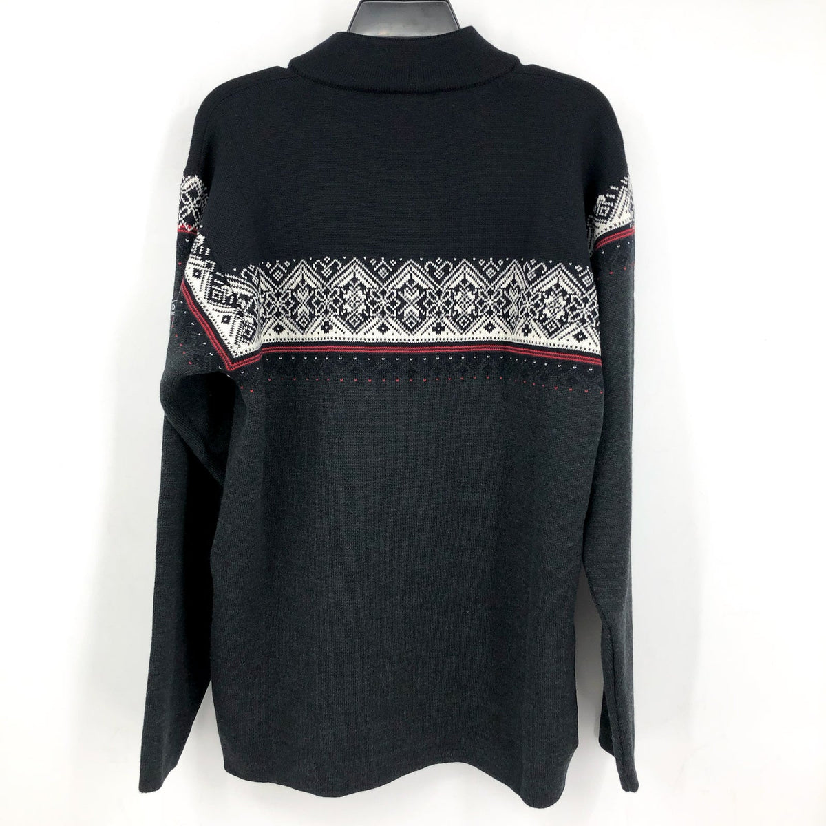 DALE OF NORWAY Moritz Merino Wool Sweater Large Black Raspberry NWT