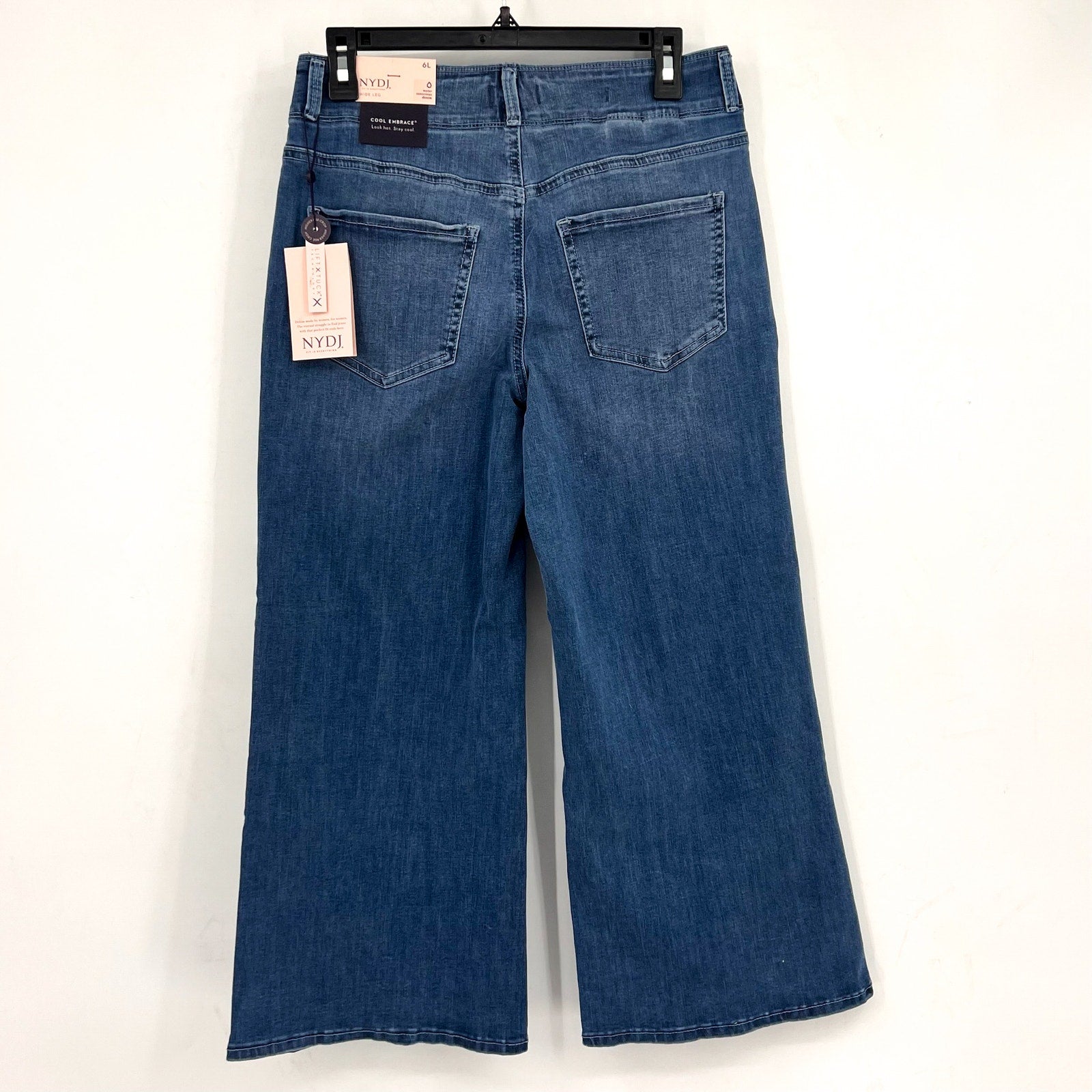 NYDJ Womens Cool Embrace Major Wide Leg Capri Jeans Size 6L Compass Blue NWT